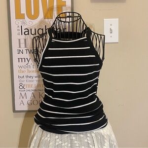 Striped Black and White Women's Top